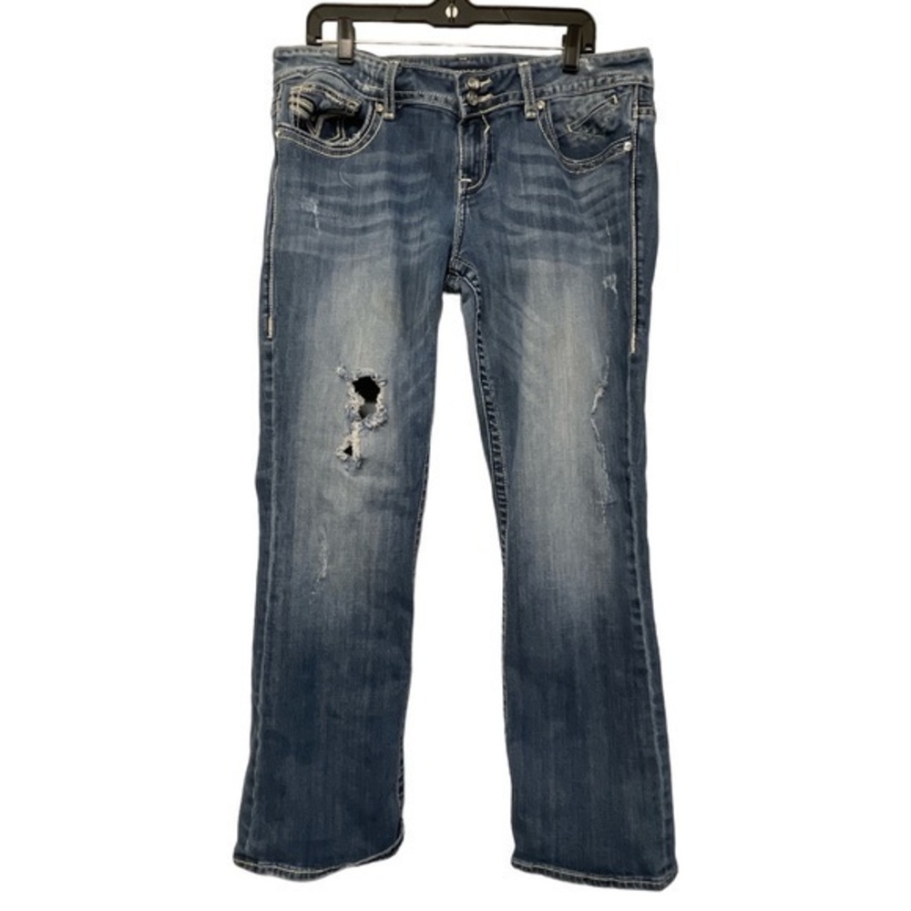 Women's Vigoss The Dublin Stretch Bootcut Denim Blue Jeans Size 15/16 GUC #3184